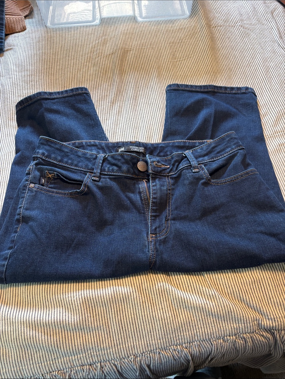 Lee Curvy Fit Dark Blue Denim Jeans